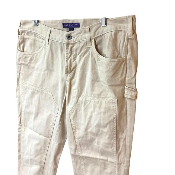 Ralph Lauren Purple Label Work Wear Pants Double Knee 12 (35x33) Tan Denim *READ - Picture 7 of 15